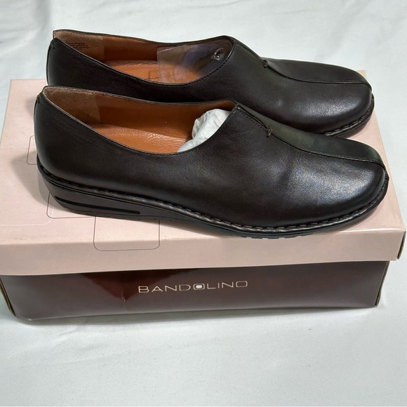 Bandolino Women \'s Dark Brown Leather Shoes Loafers Size 6.5